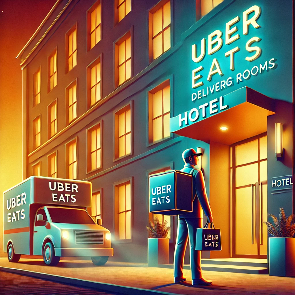 Ordering Uber Eats to a hotel